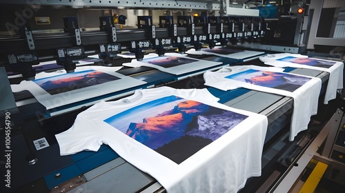 T shirt Printing Machine with Mountain Landscape Design