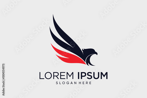 Eagle and wings logo design vector template illustration with creative idea