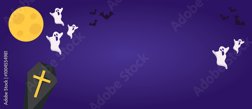 Halloween themed banners and patterns. Halloween theme vector illustration	