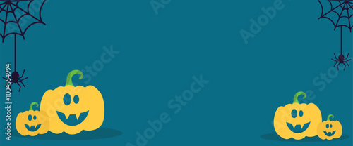 Halloween themed banners and patterns. Halloween theme vector illustration	