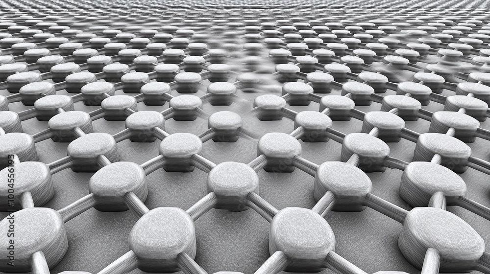 Fototapeta premium Close-up view of graphene sheet with one-atom-thick layer of carbon atoms arranged in hexagonal lattice, graphene
