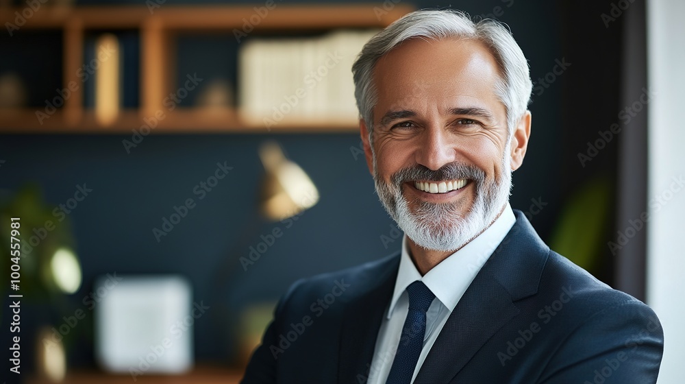 Fototapeta premium Confident Businessman in Modern Office Setting