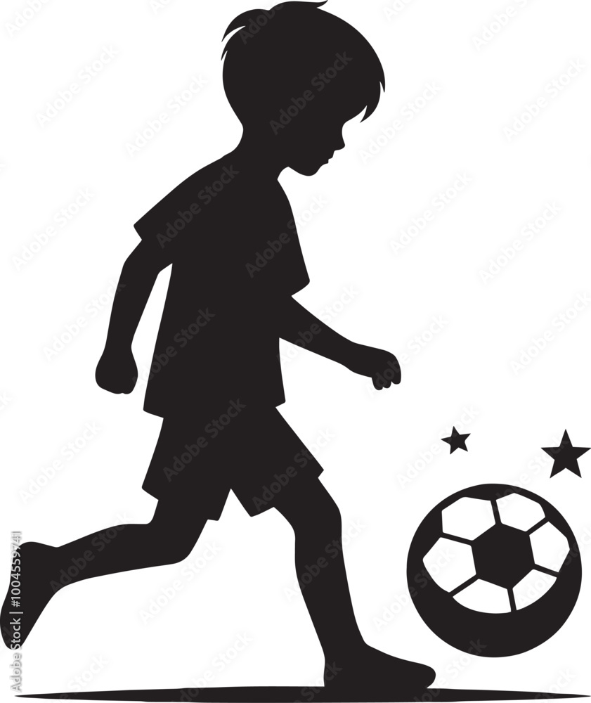 Football player kicking football silhouette vector illustration isolated on a white background Football player kicking football silhouette vector illustration isolated on a white background