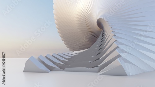 Futuristic architecture background 3d render