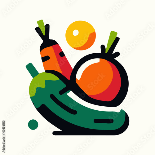 Fresh Vegetable Vector Design Element: Vibrant, High-Quality Graphics for Healthy Food Illustrations