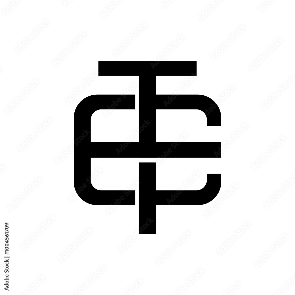 Logo ET TE initials design vector template