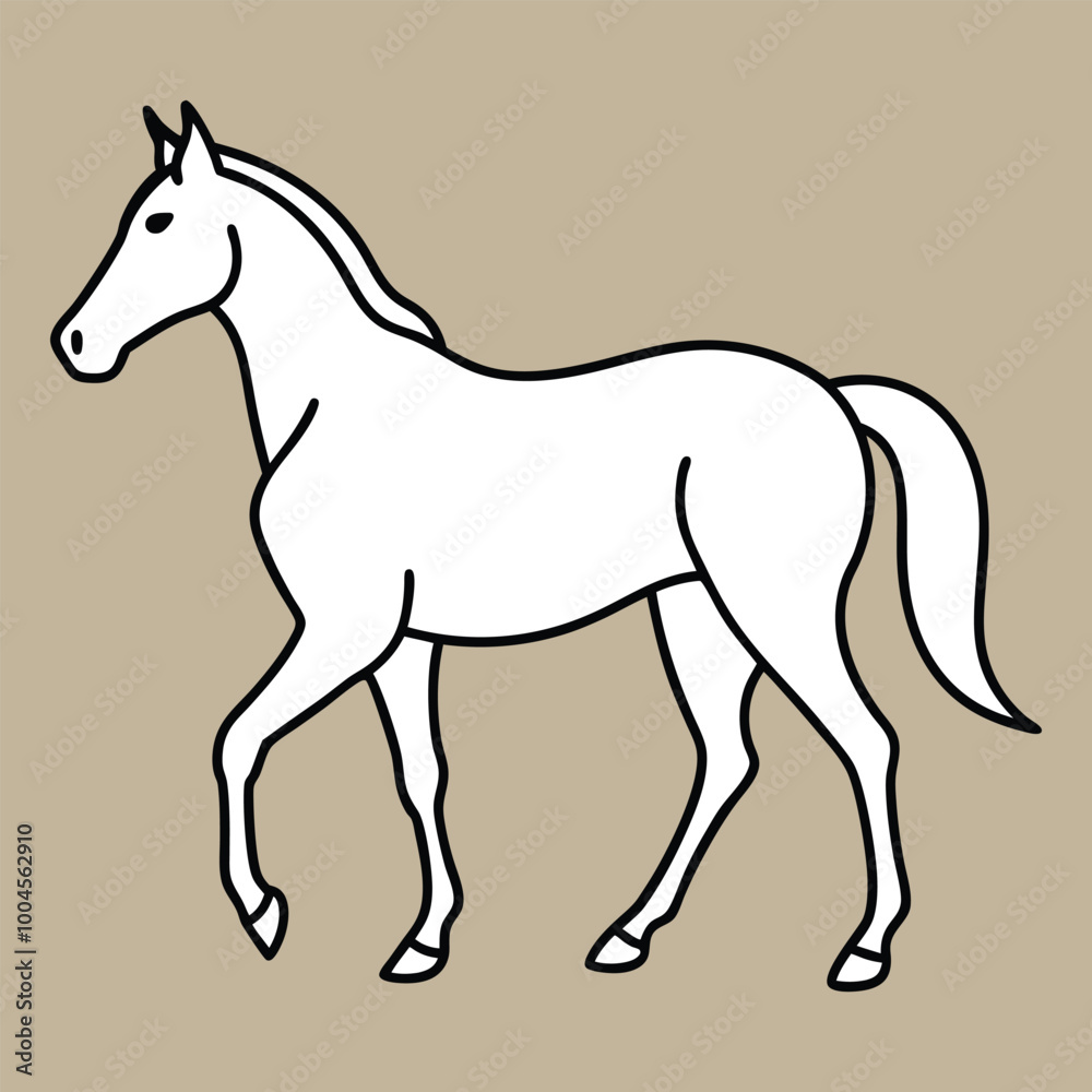 Graceful Horse Line Art Vector Illustration for Man's Professional and Creative Design Work. Graceful Horse Line Art Vector Illustration for Man's Professional and Creative Design Work.