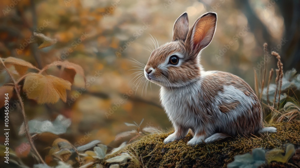 Fototapeta premium Ein hÃ¼pfendes Kaninchen.