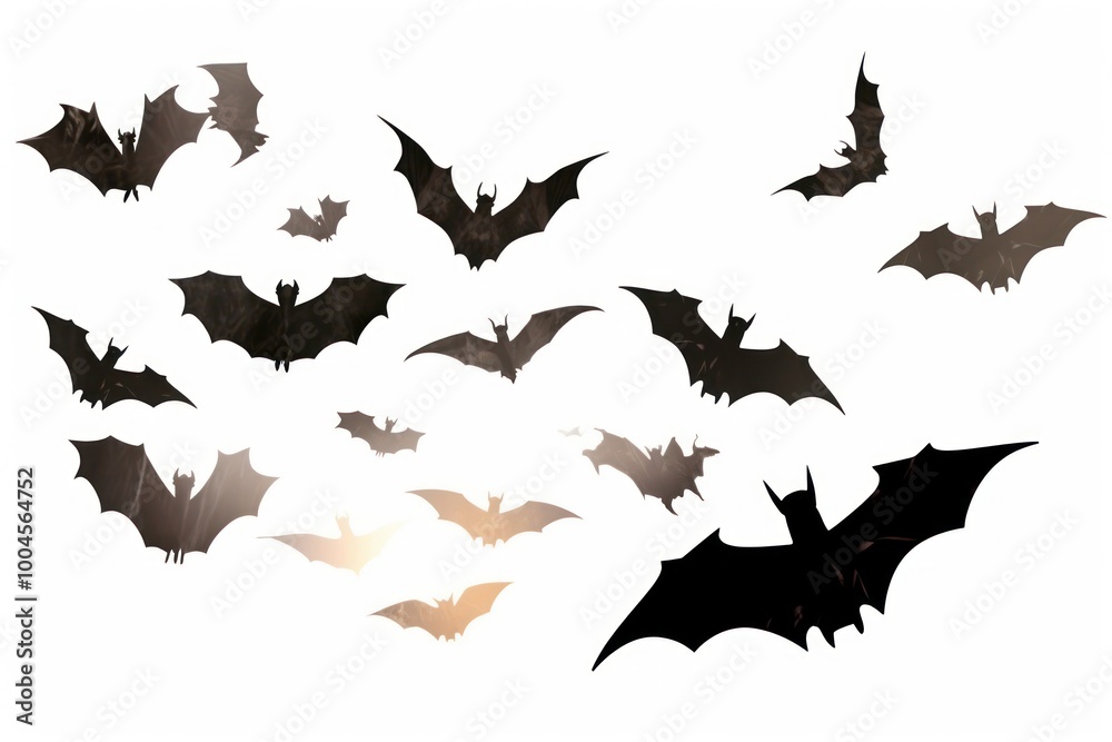 Naklejka premium Bats white background celebration chandelier.