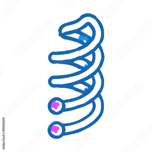 swirl hair pin doodle icon sketch vector. swirl hair pin sign. isolated symbol illustration