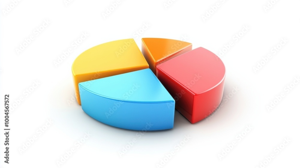Obraz premium 3d pie chart for infographics and data presentation