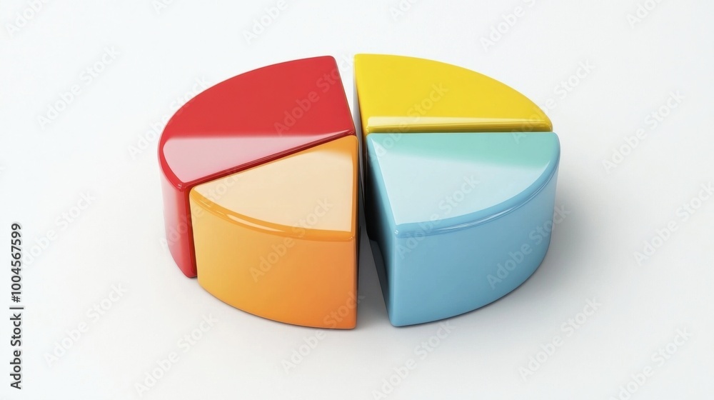 Obraz premium 3d pie chart for infographics and data presentation