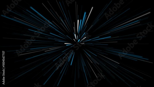 Glowing warp speed line animation.