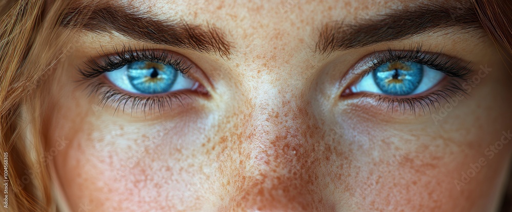 Close-up of Blue Eyes with Freckles Close-up of Blue Eyes with Freckles