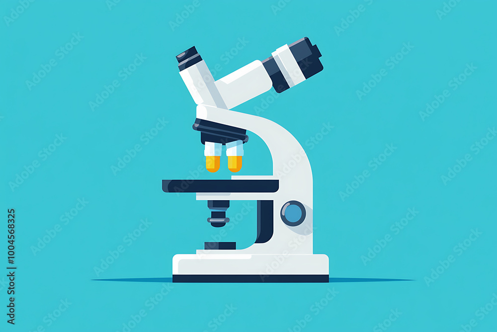 An icon of a medical microscope, symbolizing precision, scientific research, and advancements in healthcare technology, designed in flat art style. An icon of a medical microscope, symbolizing precision, scientific research, and advancements in healthcare technology, designed in flat art style.