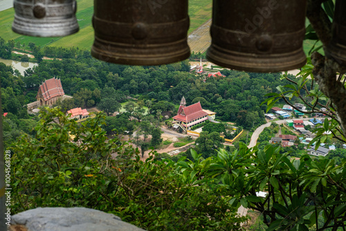 Scenic view from a temple bell tower,Khao Nor - Khao Kheaw , Nakornsawan, thailand photo