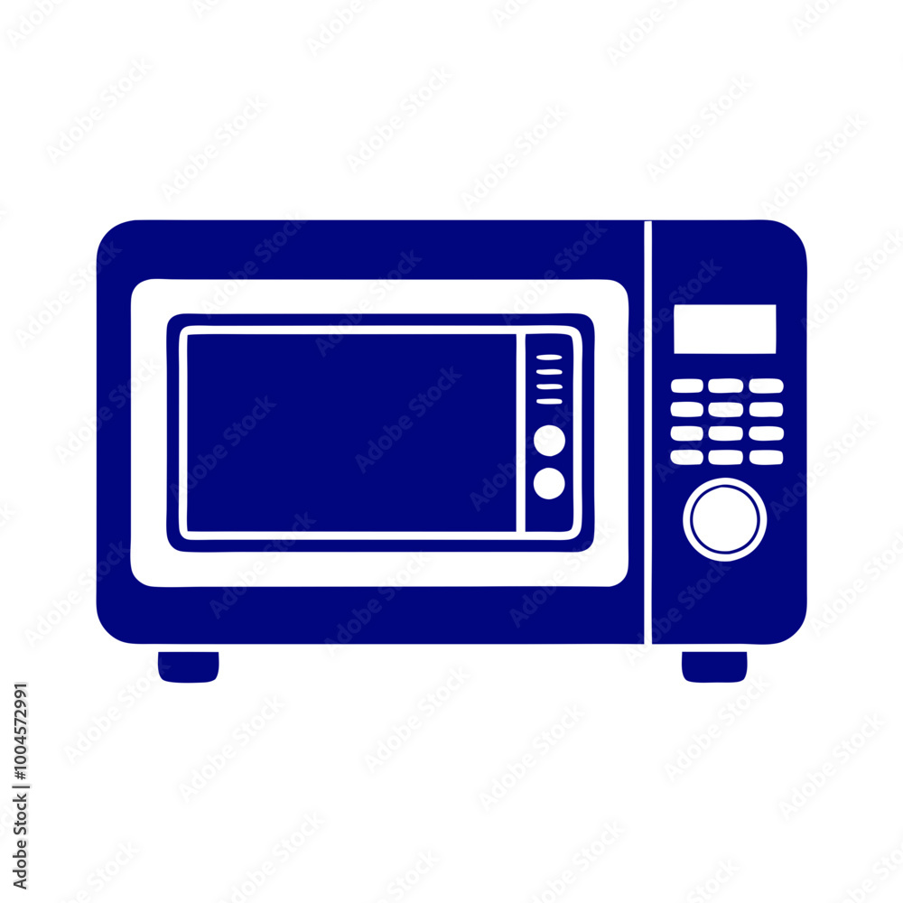 Microwave oven in blue style. Microwave oven in blue style.