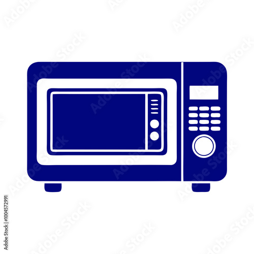  Microwave oven in blue style.