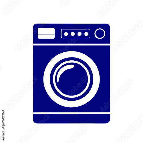 Washing machine in blue style.