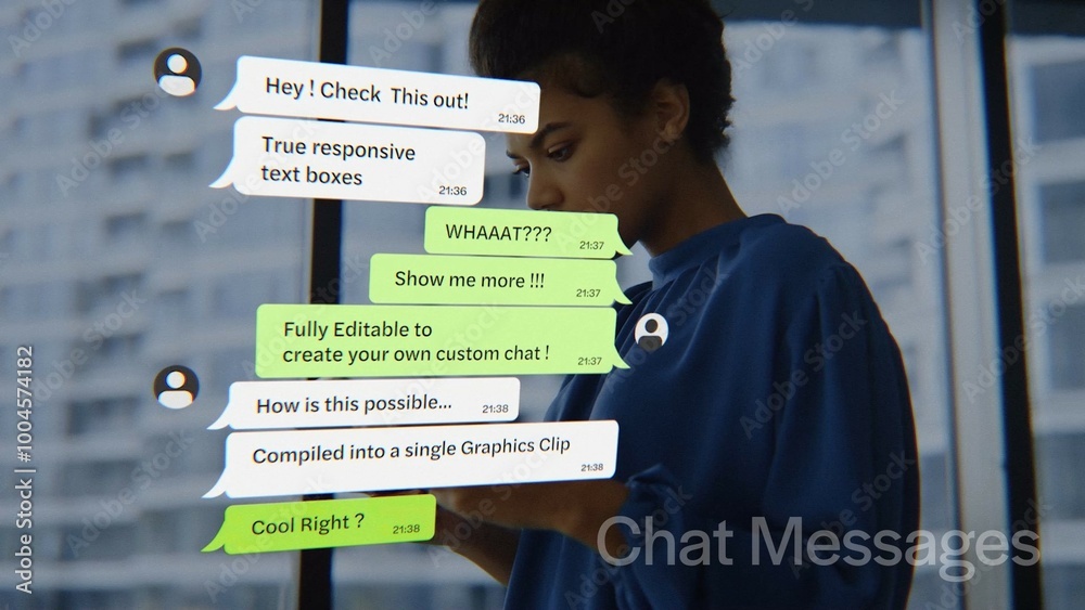 Texting Responsive Chat Messages Stock Template | Adobe Stock