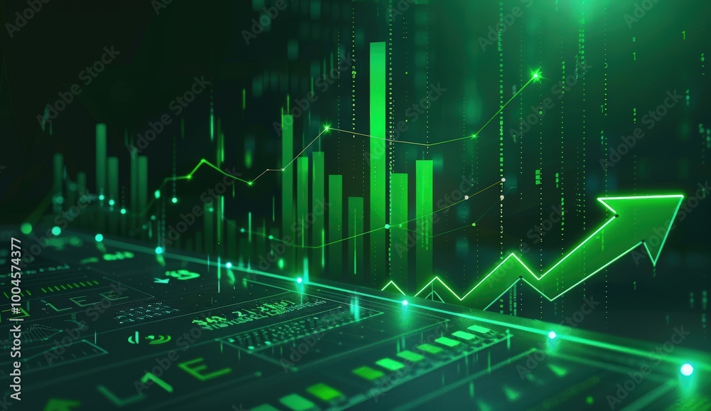 Upward trending financial chart representing prosperous market conditions and significant economic growth. Upward trending financial chart representing prosperous market conditions and significant economic growth.