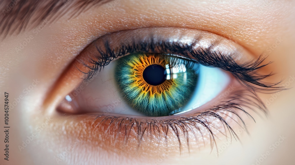 Eye with laser vision correction, detailed view. Eye with laser vision correction, detailed view.