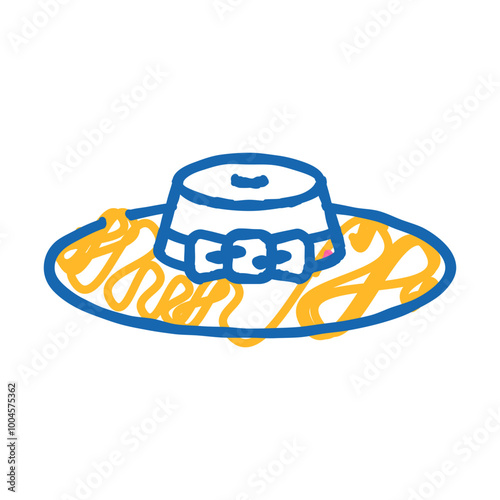 women summer hat doodle icon sketch vector. women summer hat sign. isolated symbol illustration