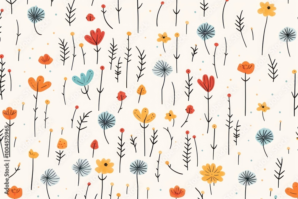 Fototapeta premium Flowers pattern backgrounds wallpaper.