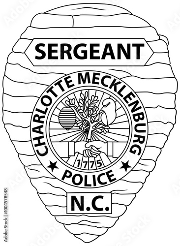 CAHARLOTTE MECKLENBURG SERGEANT POLICE PATCH VECTOR CNC MACHINE FILE  Blank, outline vector, SVG Badge, CNC Router File, Laser Engraving, Cricut, Ezcad, Digital Cutting File for laser cutting, laser e