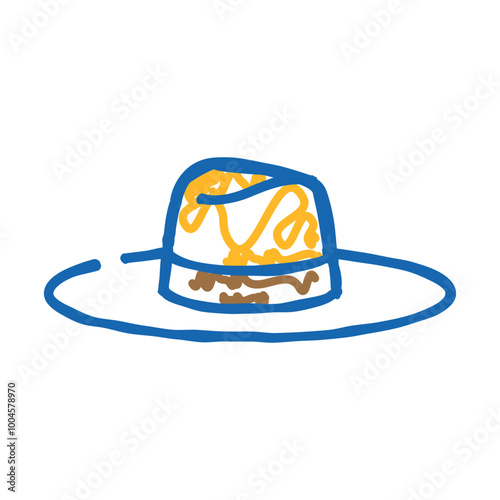 elegant hat doodle icon sketch vector. elegant hat sign. isolated symbol illustration