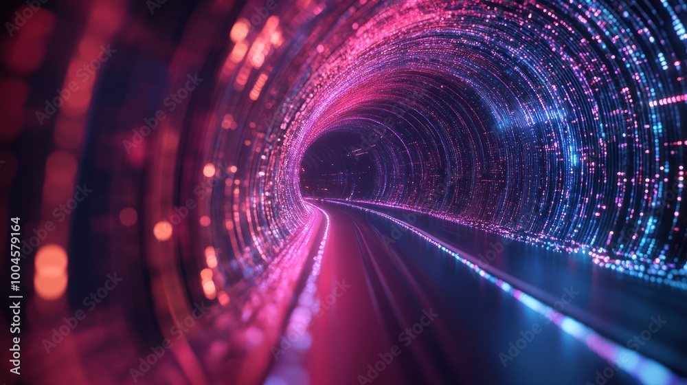 Obraz premium Abstract network information web science technology data center fiber optic cable 5G connection future light digital