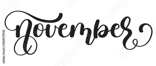 Hello November. NOVEMBER month vector decoration. Illustration month November. Hello Autumn