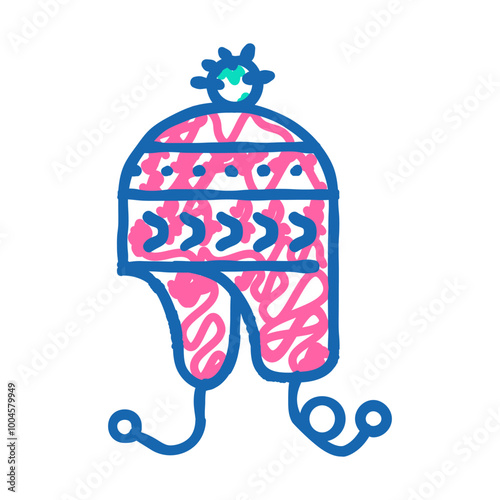 children hat doodle icon sketch vector. children hat sign. isolated symbol illustration