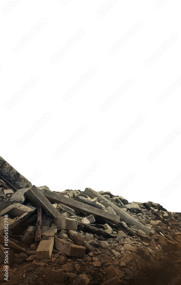 Premium Pen Tool Cutout of Rubble and Wreckage: Isolated on Transparent PNG Background, Featuring Piles of Trash, Dirt, and Rocks for Apocalyptic and Decay-Themed Design Projects. Premium Pen Tool Cutout of Rubble and Wreckage: Isolated on Transparent PNG Background, Featuring Piles of Trash, Dirt, and Rocks for Apocalyptic and Decay-Themed Design Projects.