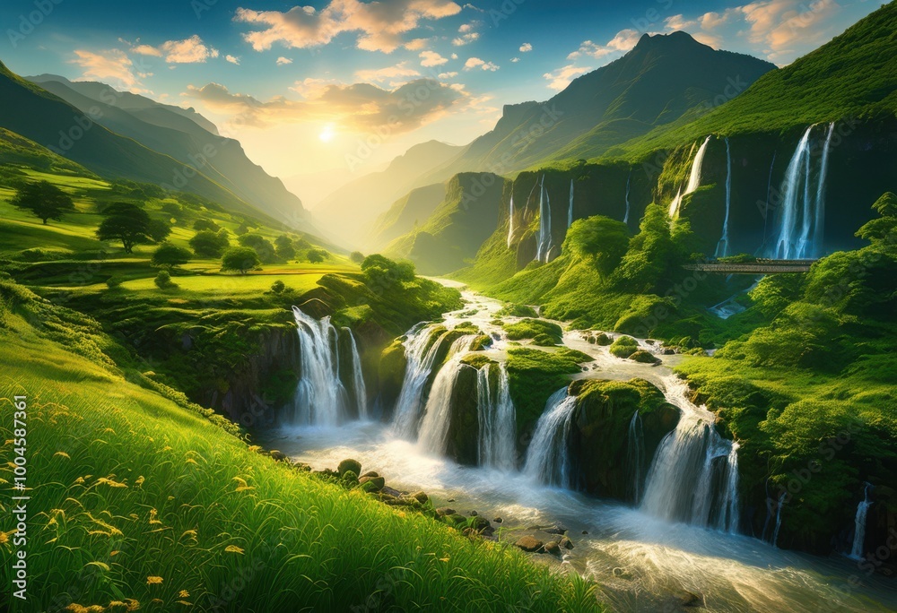 Fototapeta premium vibrant landscapes captured during long distance travel through scenic routes natural wonders, scenery, nature, vista, view, horizon, mountains, valleys