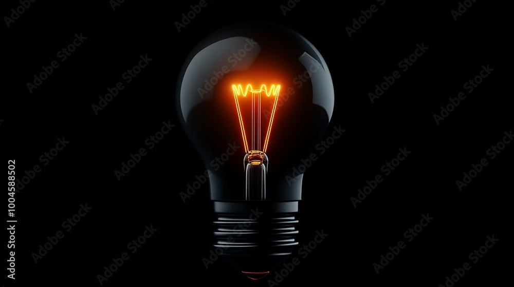 Illuminating Idea: Glowing Filament Lightbulb in the Dark Illuminating Idea: Glowing Filament Lightbulb in the Dark