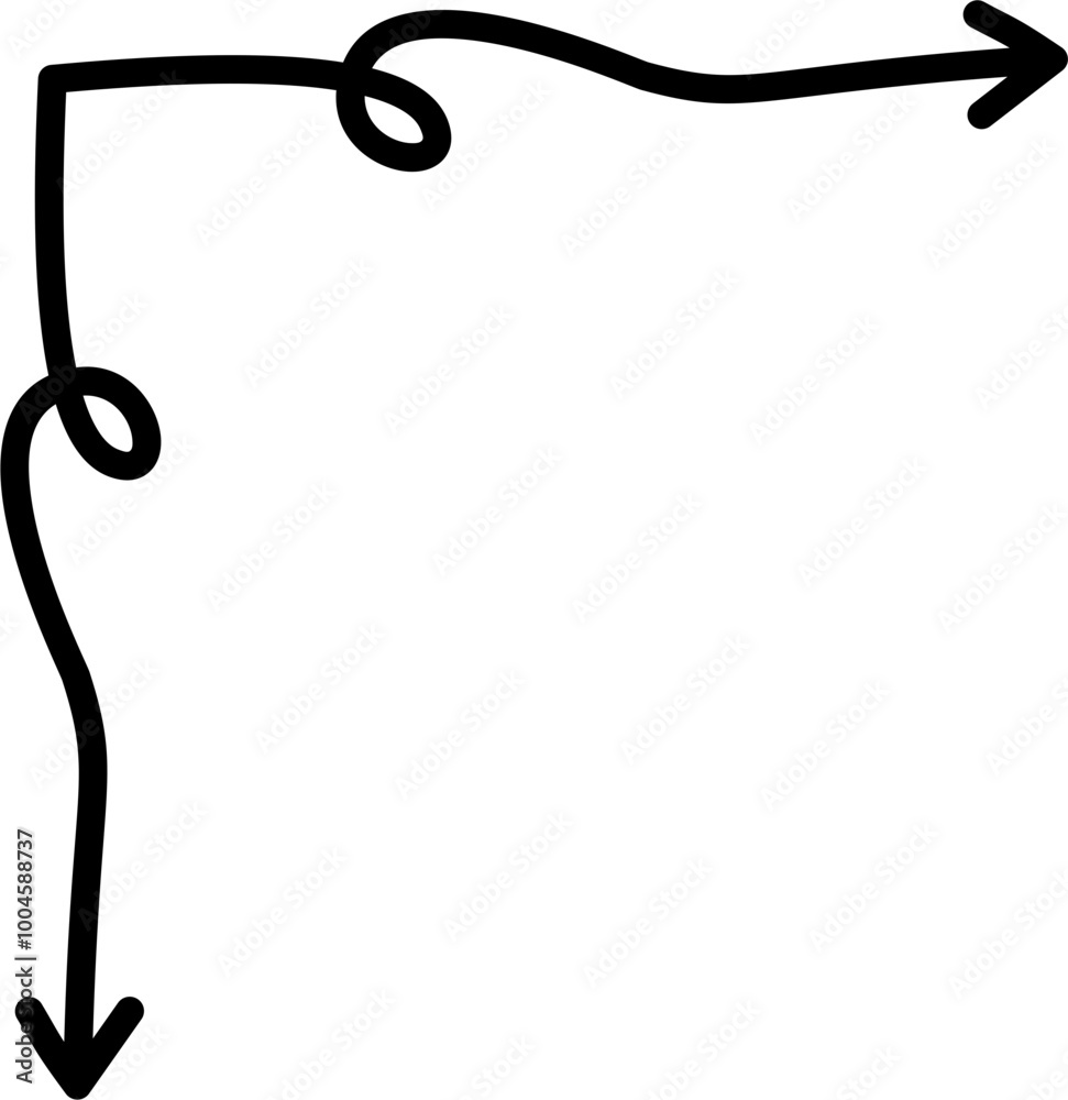 Curly border corner doodle vector design element Curly border corner doodle vector design element