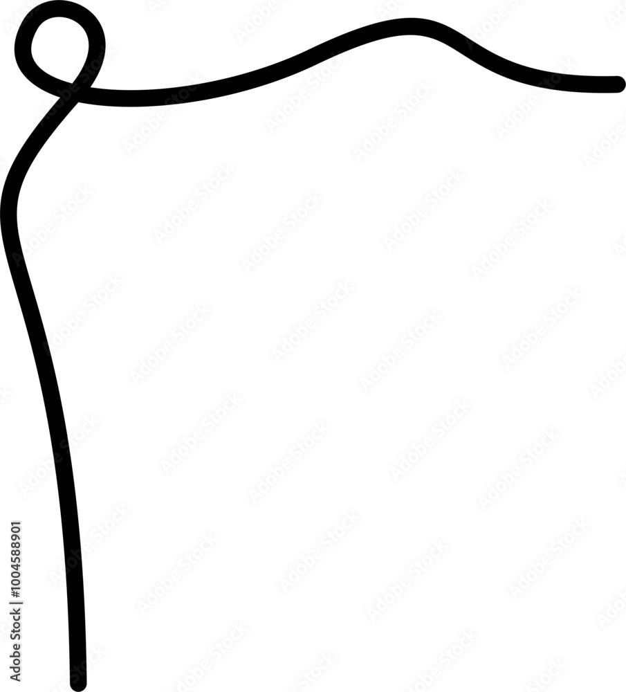 Curly border corner doodle vector design element