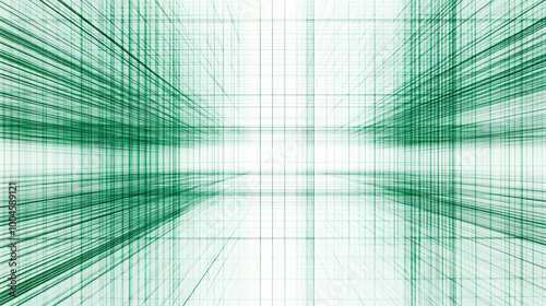  A minimalist grid of green lines with varying thicknesses. 
