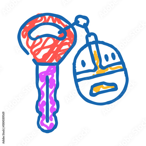 car key with fob doodle icon sketch vector. car key with fob sign. isolated symbol illustration