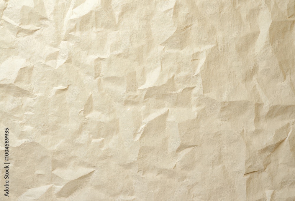 Obraz premium Vintage Crumpled Beige Paper Texture for Backgrounds and Design Projects