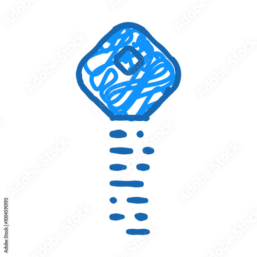 digital key doodle icon sketch vector. digital key sign. isolated symbol illustration photo