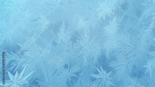 frosty patterns, frosty patterns on glass, snowflakes, white and blue, frosty background, 3d rendering