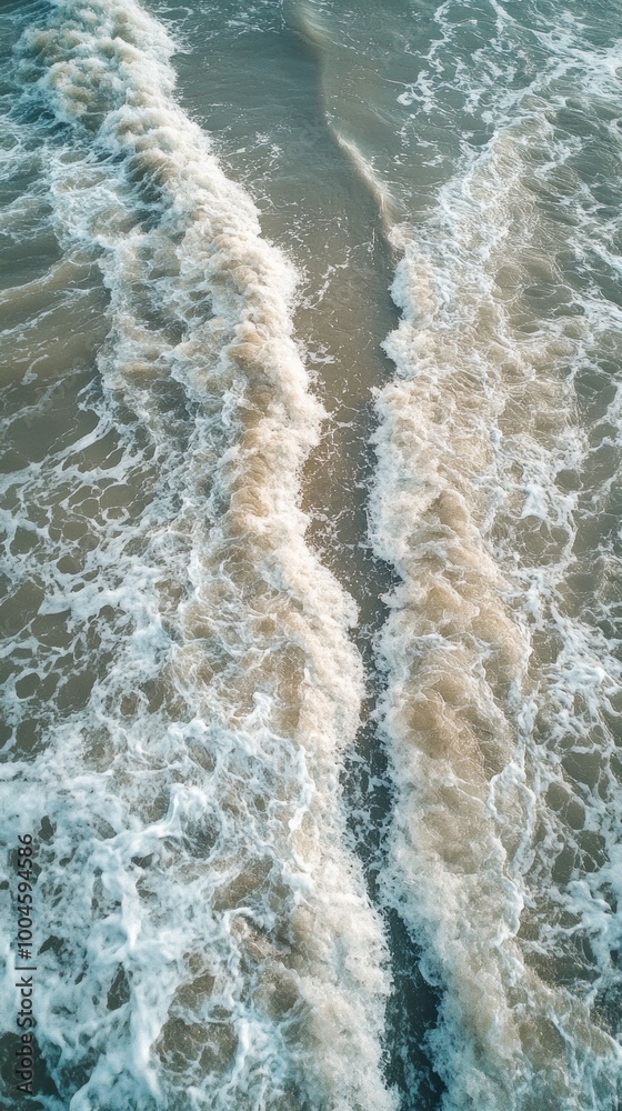 Fototapeta premium A beautiful ocean with waves crashing against the shore