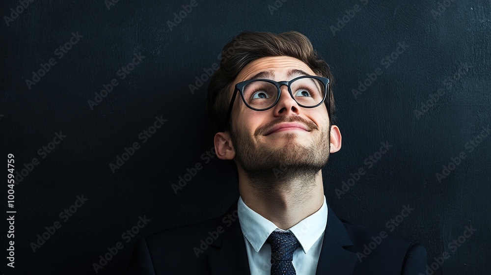 Confident Man with Glasses in Business Suit Confident Man with Glasses in Business Suit
