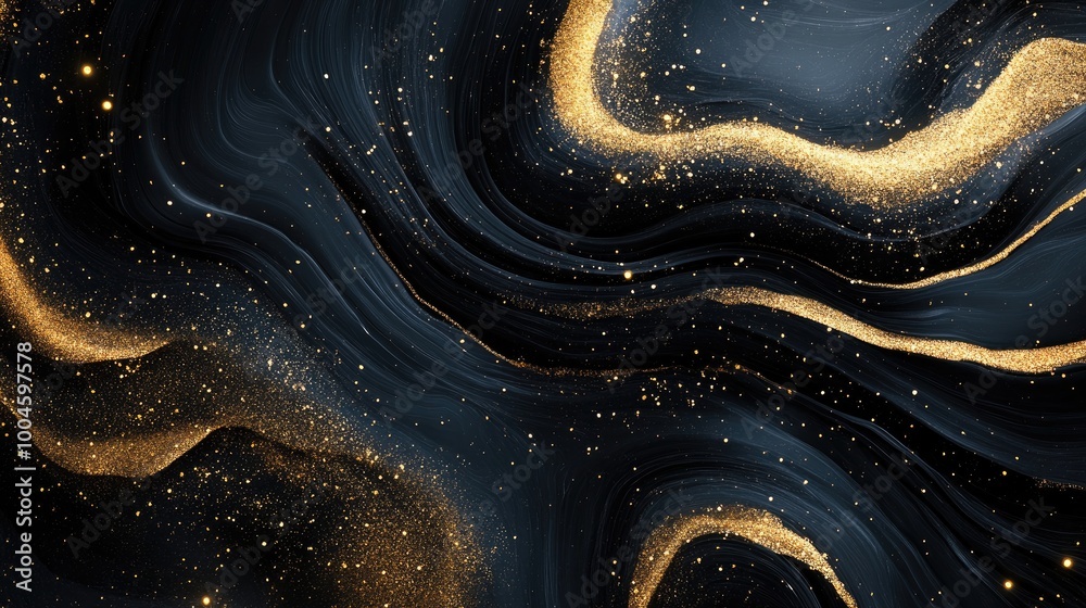 Abstract black and gold background. Perfect for luxurious designs, adding a touch of elegance.