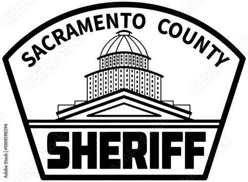 SACRAMENTO COUNTY , CALIFORNIA SHERIFF,S DEPARTMENT PATCH VECTOR LINE ART FILE   Blank, outline vector, SVG Badge, CNC Router File, Laser Engraving, Cricut, Ezcad, Digital Cutting File for laser cutti