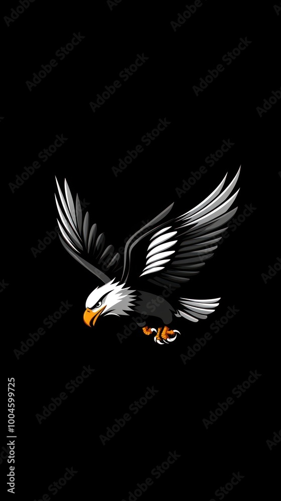 Obraz premium illustration mascot logo eagle bird design background Mobile vertical wallpaper AI generated image