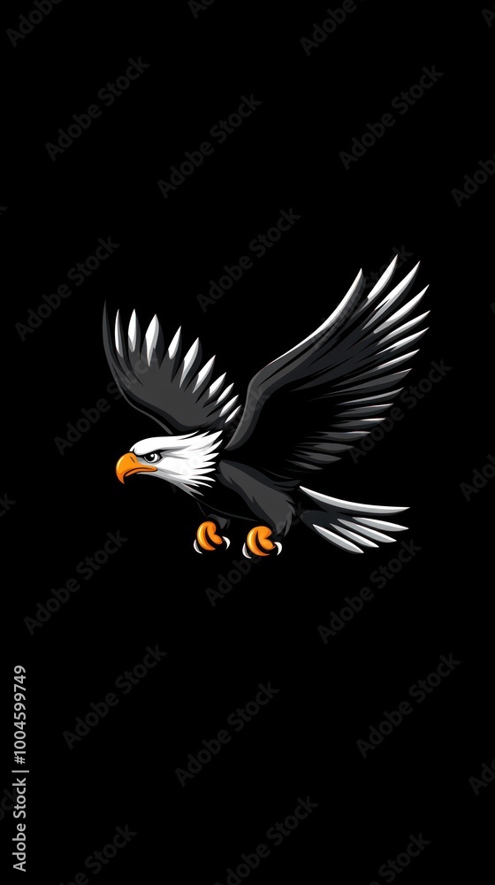 Fototapeta premium illustration mascot logo eagle bird design background Mobile vertical wallpaper AI generated image