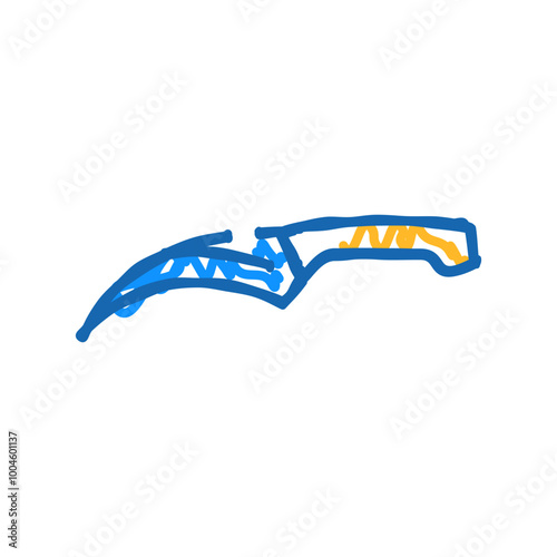 birds break vegetable knife doodle icon sketch vector. birds break vegetable knife sign. isolated symbol illustration